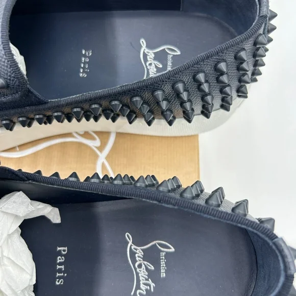 Men’s Christian Louboutin roller boat spike slip on sneakers size 44  Italy - Picture 13 of 13